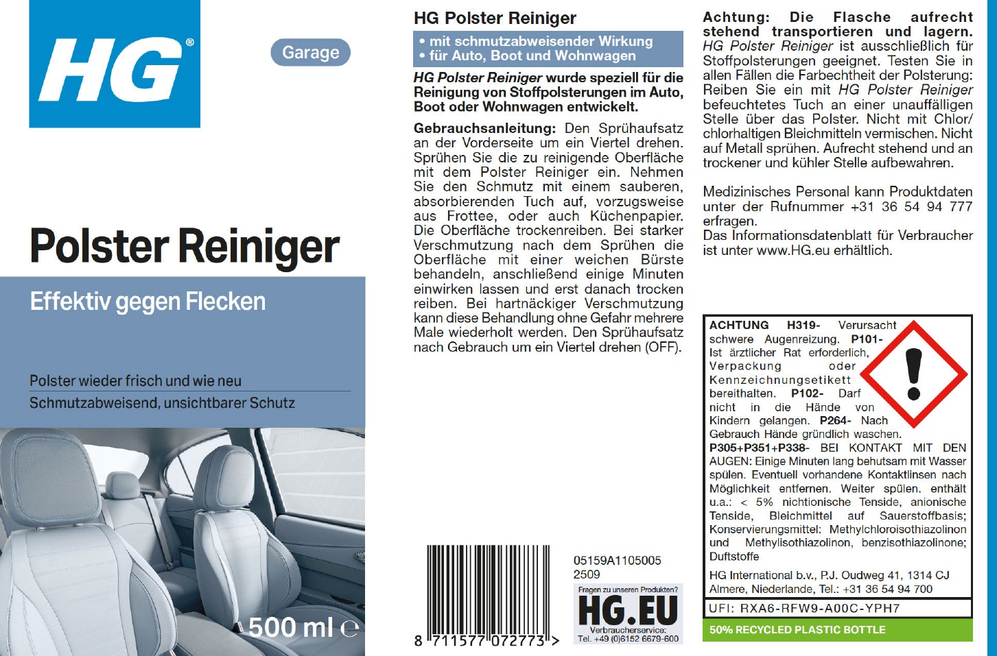 Etikett: HG Polster Reiniger