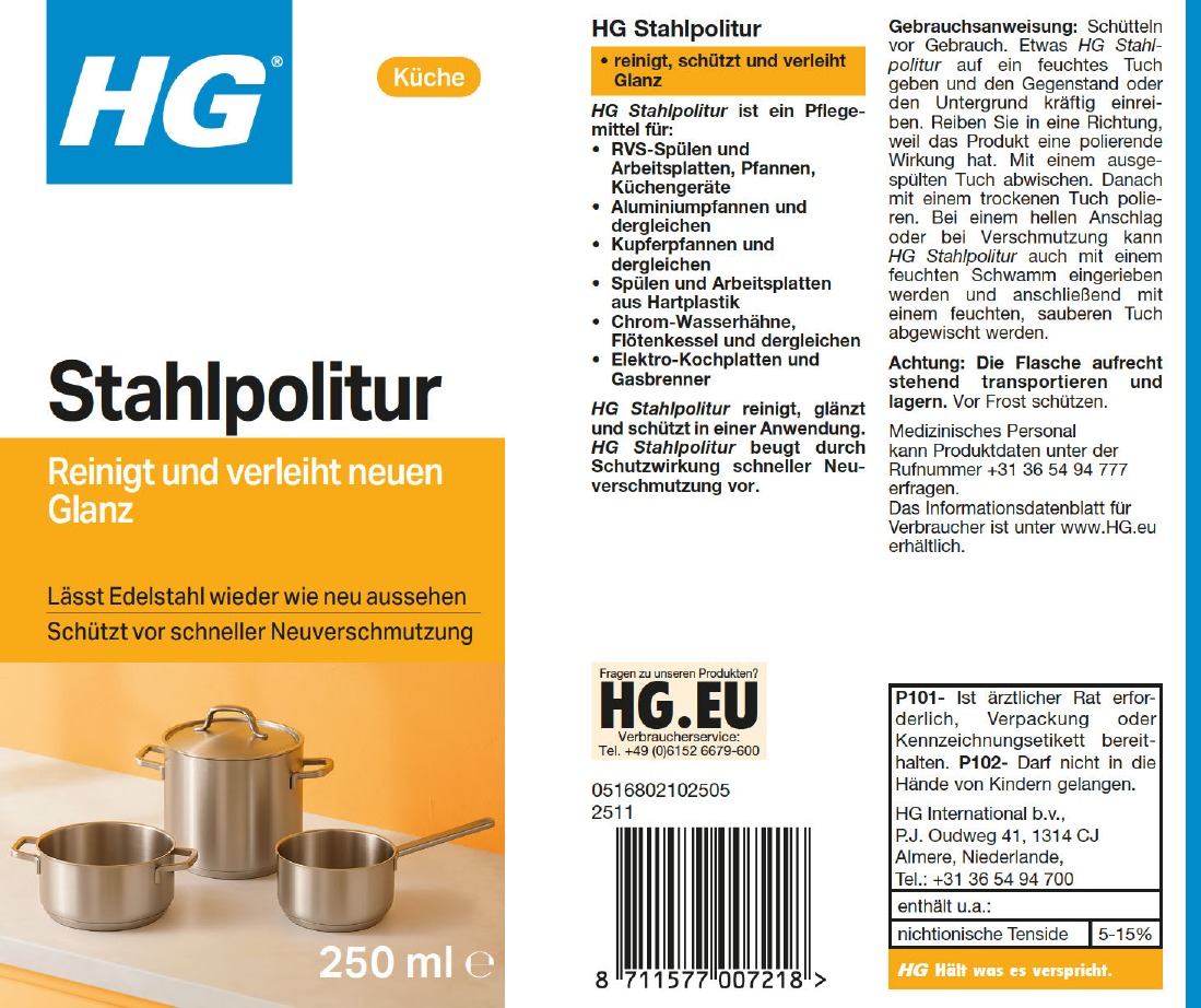 Etikett: HG Stahlpolitur