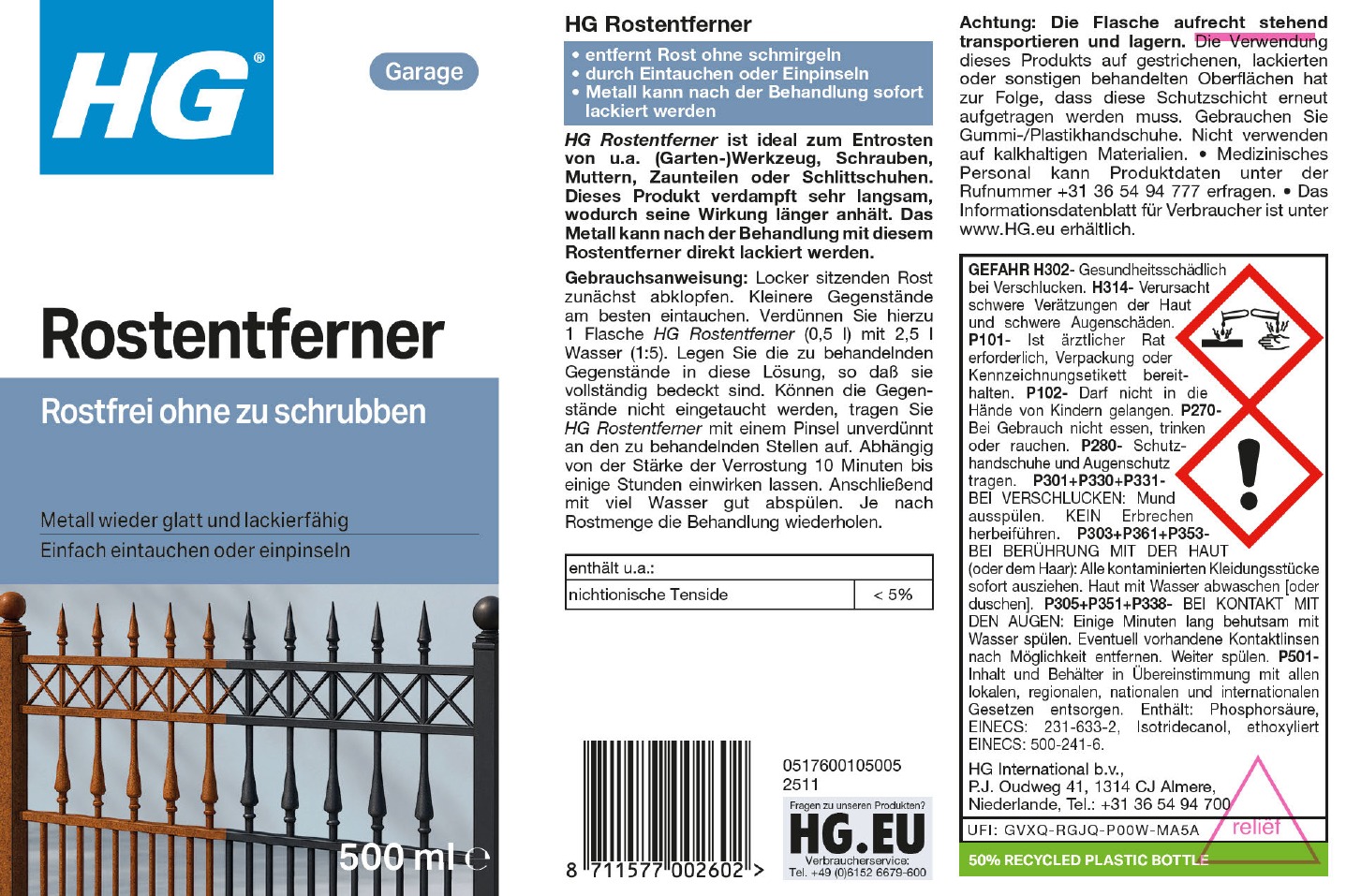 Etikett: HG Rostentferner