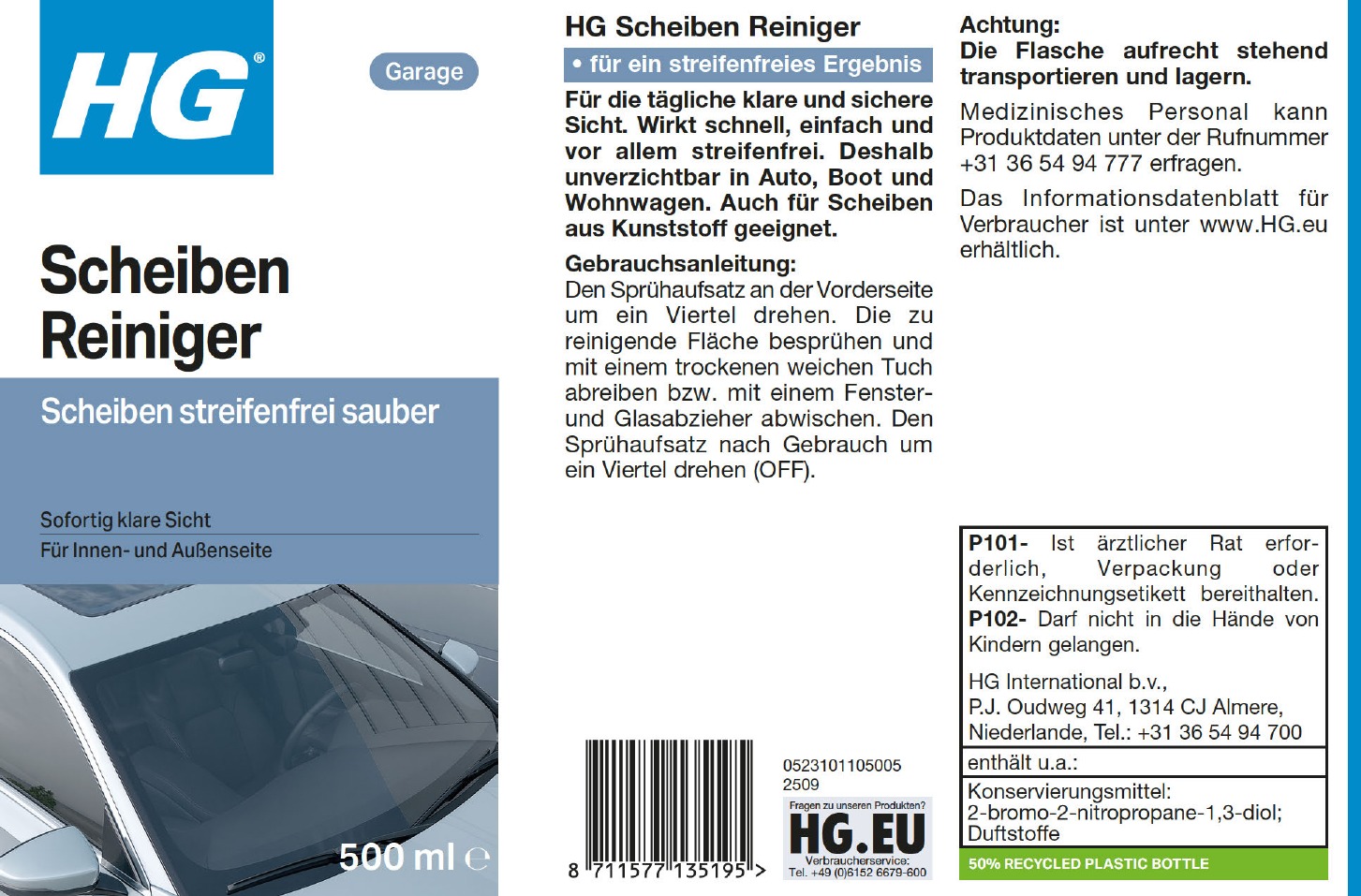Etikett: HG Scheiben Reiniger