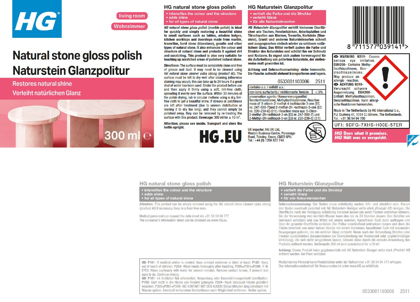 Etikett: HG Naturstein Glanzpolitur