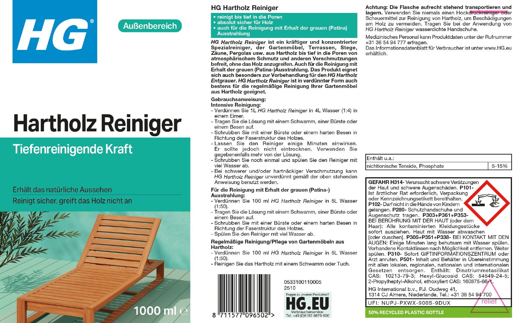Etikett: HG Hartholz Reiniger