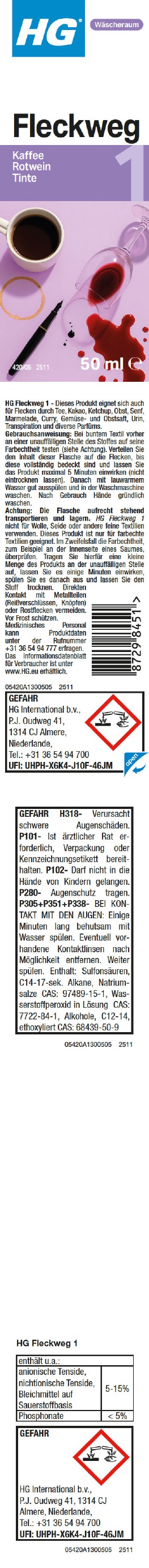 Etikett: HG Fleckweg Nr. 1