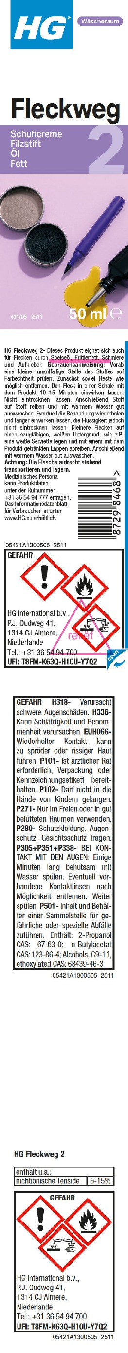 Etikett: HG Fleckweg Nr. 2