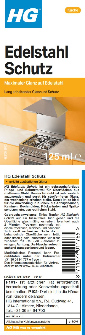 Etikett: HG Edelstahl Schutz