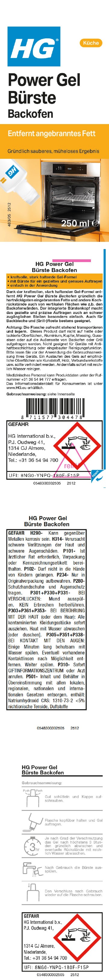 Etikett: HG Power Gel Bürste Backofen
