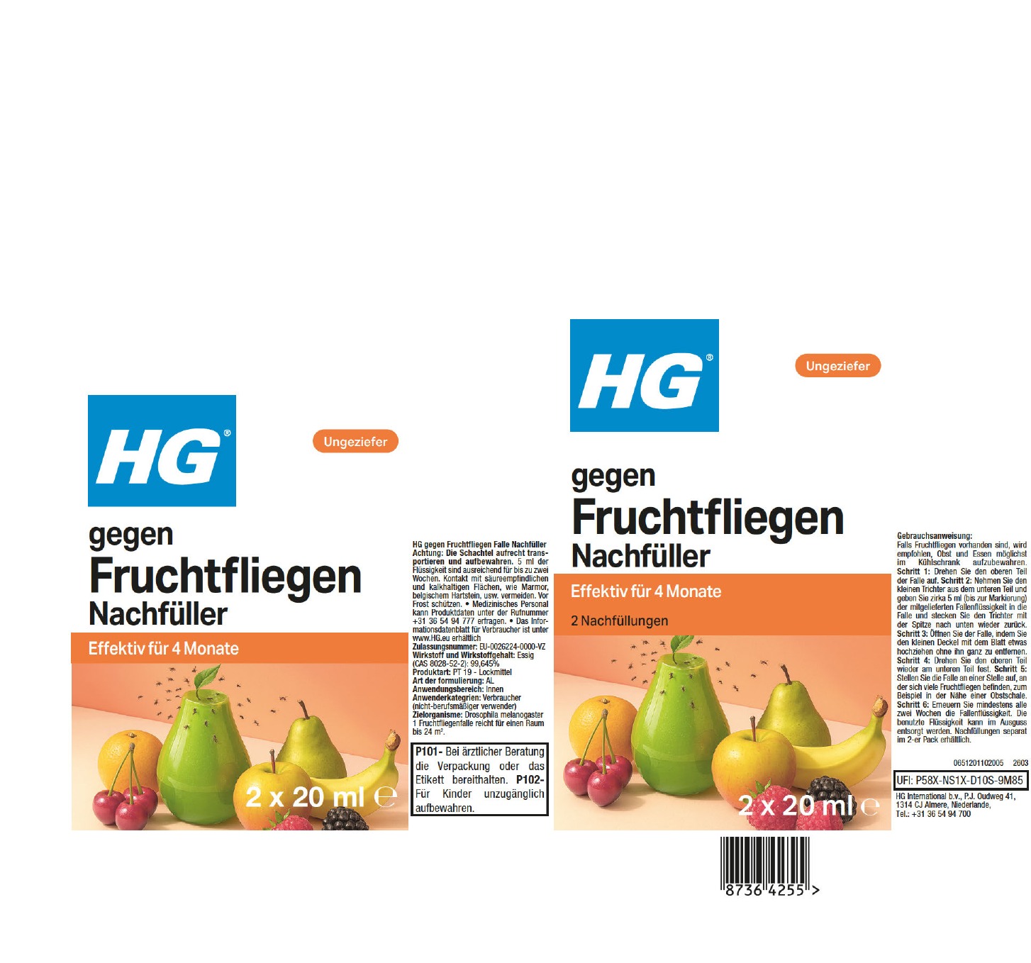 Etikett: HGX Fruchtfliegenfalle Nachfüllung