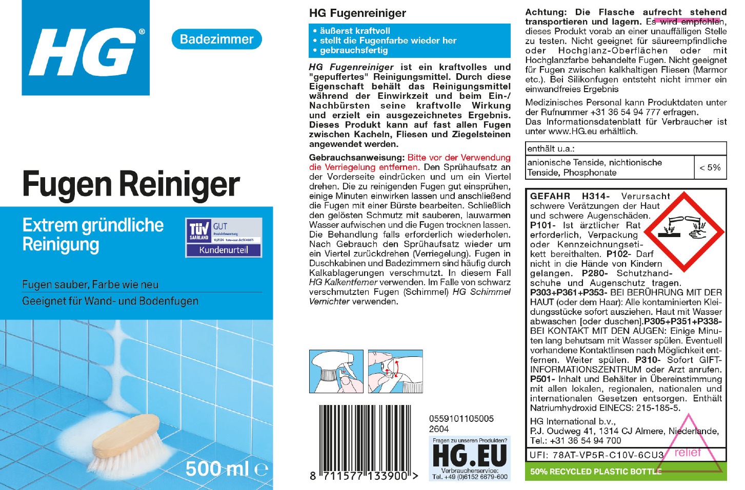 Etikett: HG Fugenreiniger