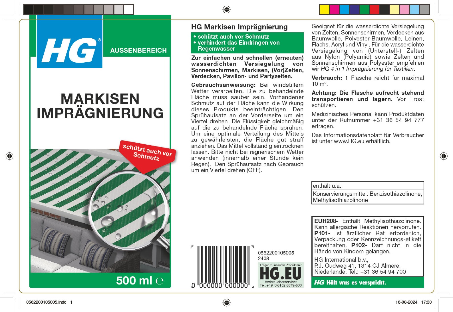 Etikett: HG Markisen Imprägnierung