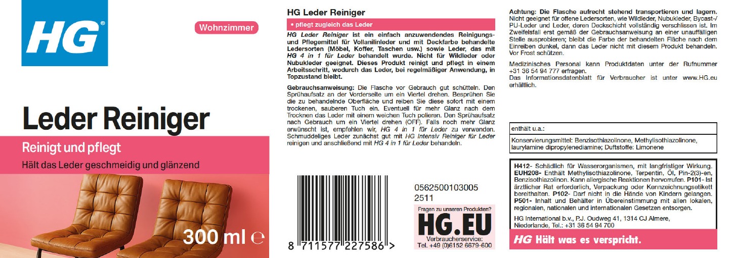 Etikett: HG Leder Reiniger